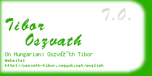 tibor oszvath business card